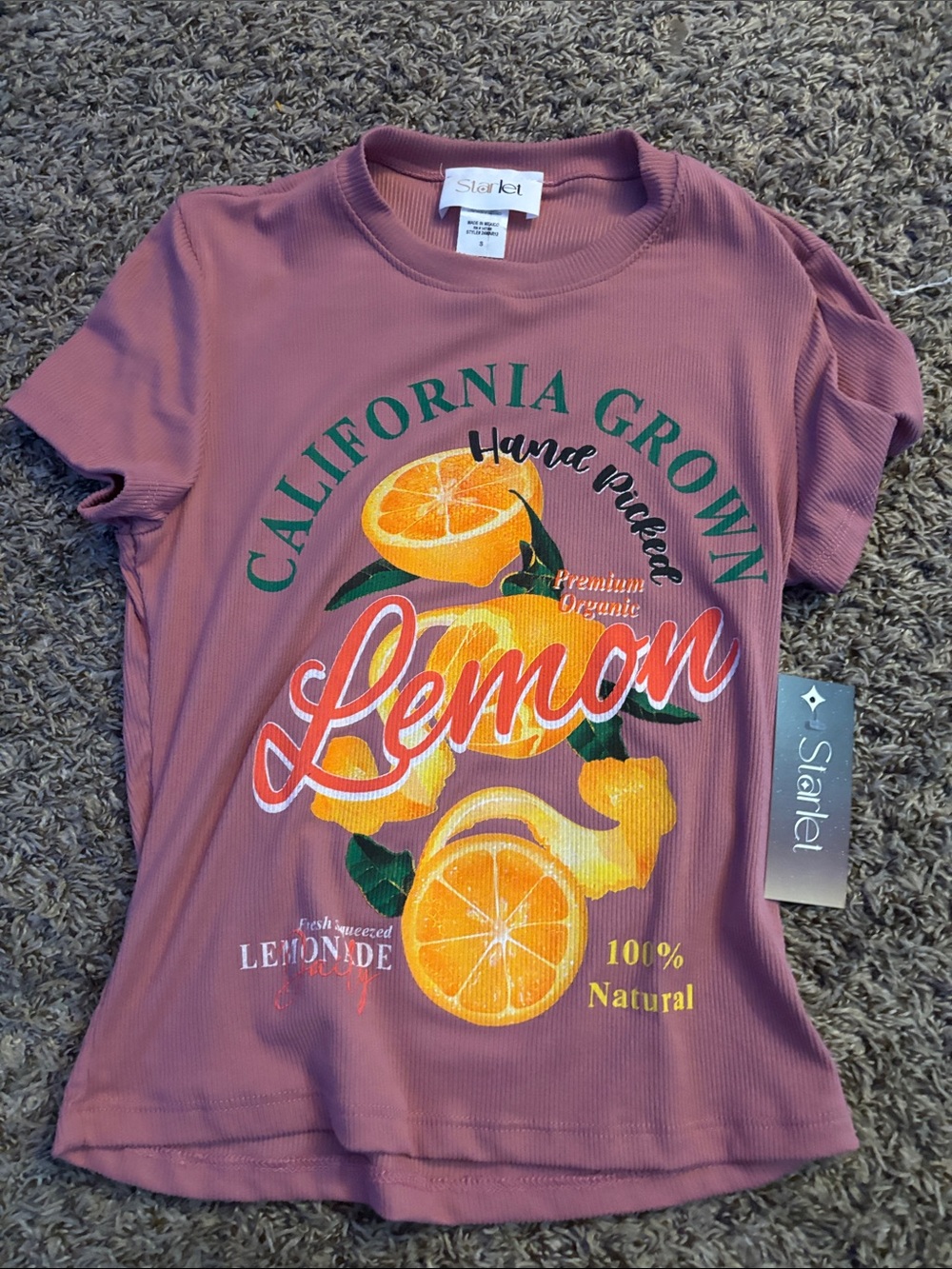 Girls' Mauve Lemon Graphic Tee Sweatshirt